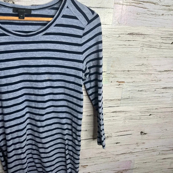J crew blue  striped long sleeve dress size xs - Picture 4 of 9